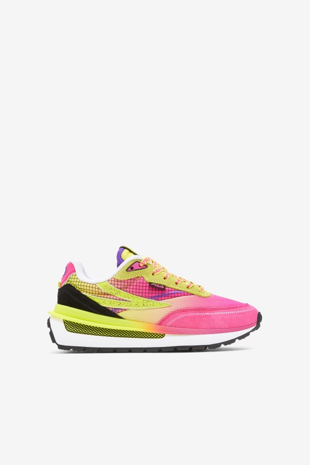 Fila UK Pink Glo/Sulphur/White Big Kids' Renno
