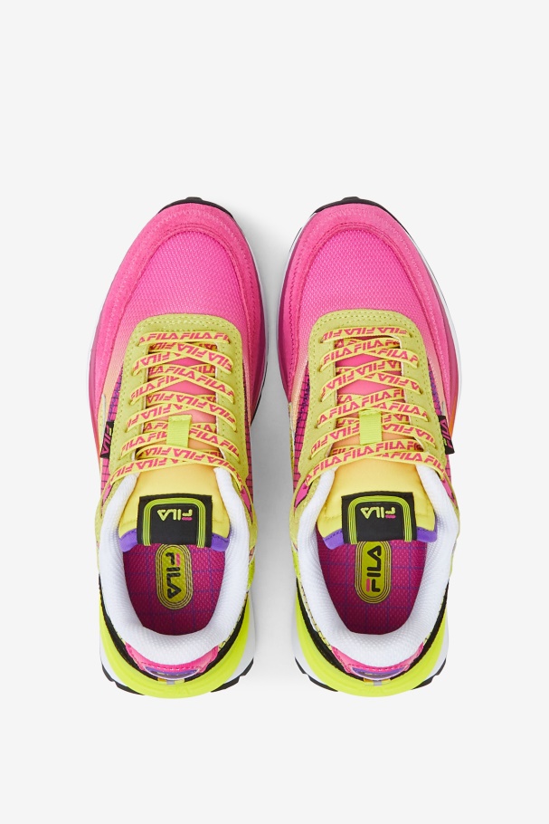 Fila UK Pink Glo/Sulphur/White Big Kids\' Renno
