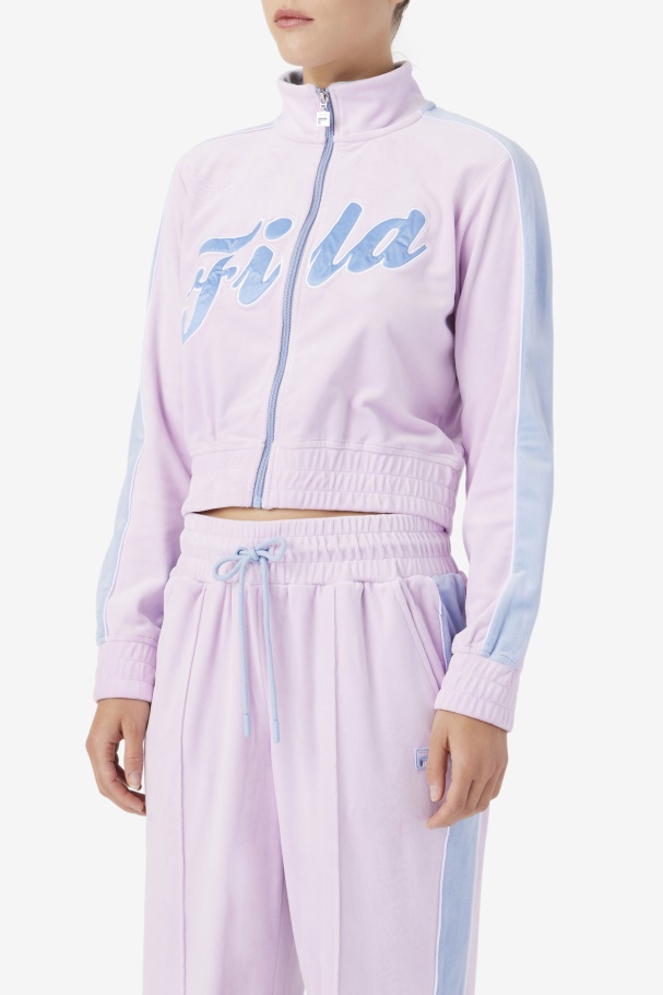 Valery Velour Jacket Fila UK Orchid/Blue/White
