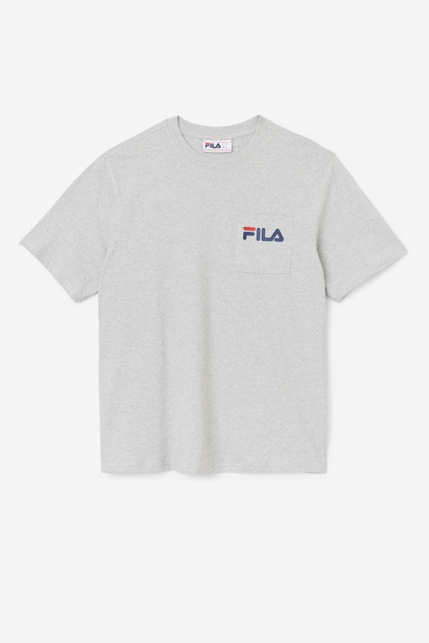 Curtis Pocket Tee Fila UK Light Grey Marl