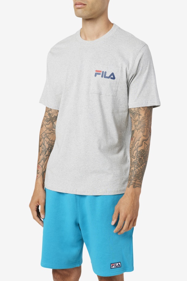 Curtis Pocket Tee Fila UK Light Grey Marl