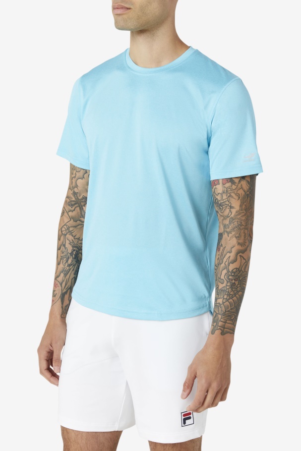 Blue Fish Heather Fila UK Pickleball Scallop Hem Crew