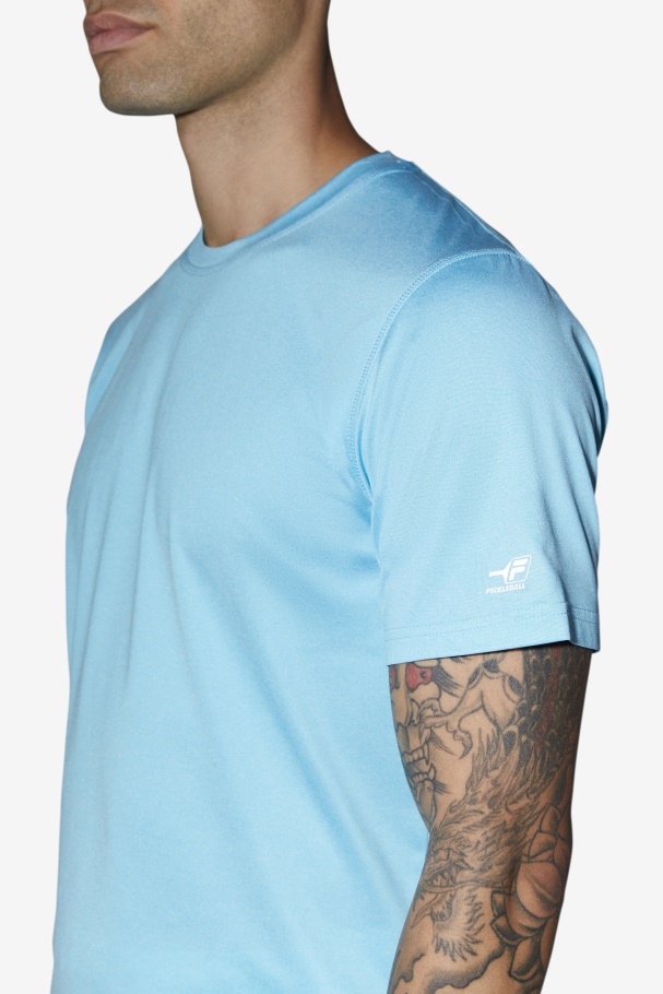 Blue Fish Heather Fila UK Pickleball Scallop Hem Crew