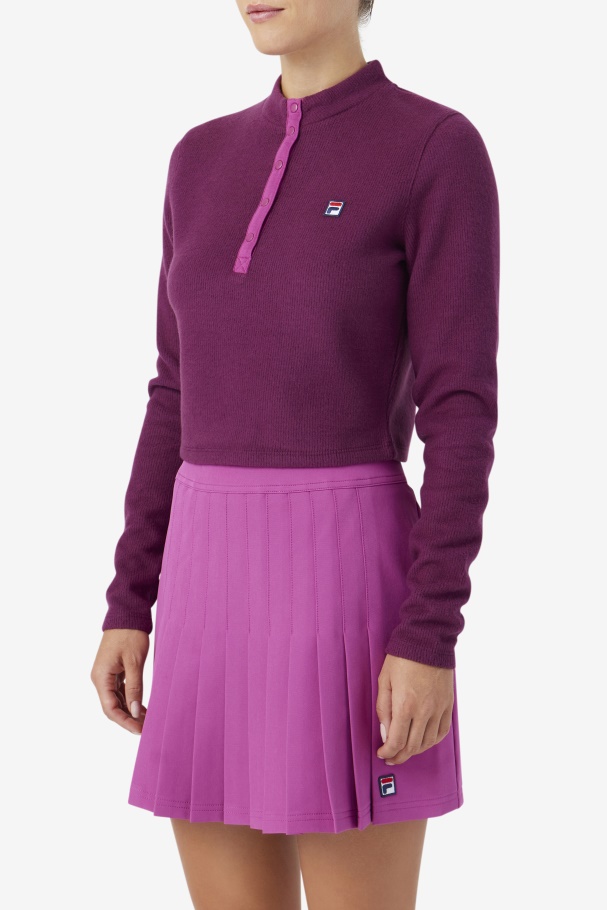 Josie Half Zip Top Grape Wine/Rouge Fila UK
