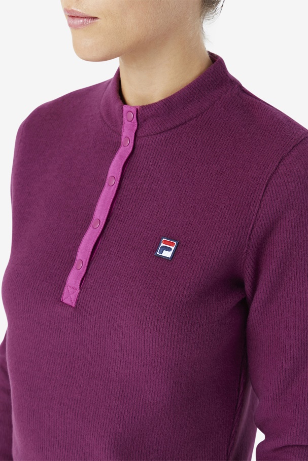 Josie Half Zip Top Grape Wine/Rouge Fila UK