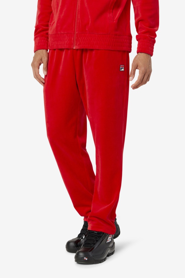 Red Fila UK O-Fit Velour Pant