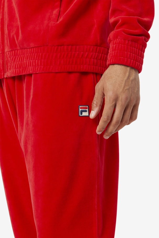 Red Fila UK O-Fit Velour Pant