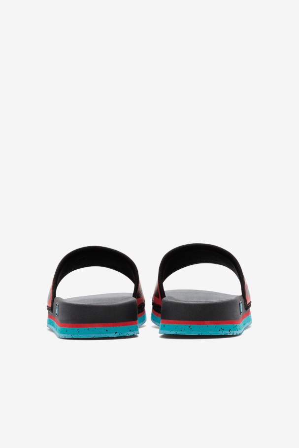 Fila UK Black/Capri Breeze/Red Men\'s Lunar Slide