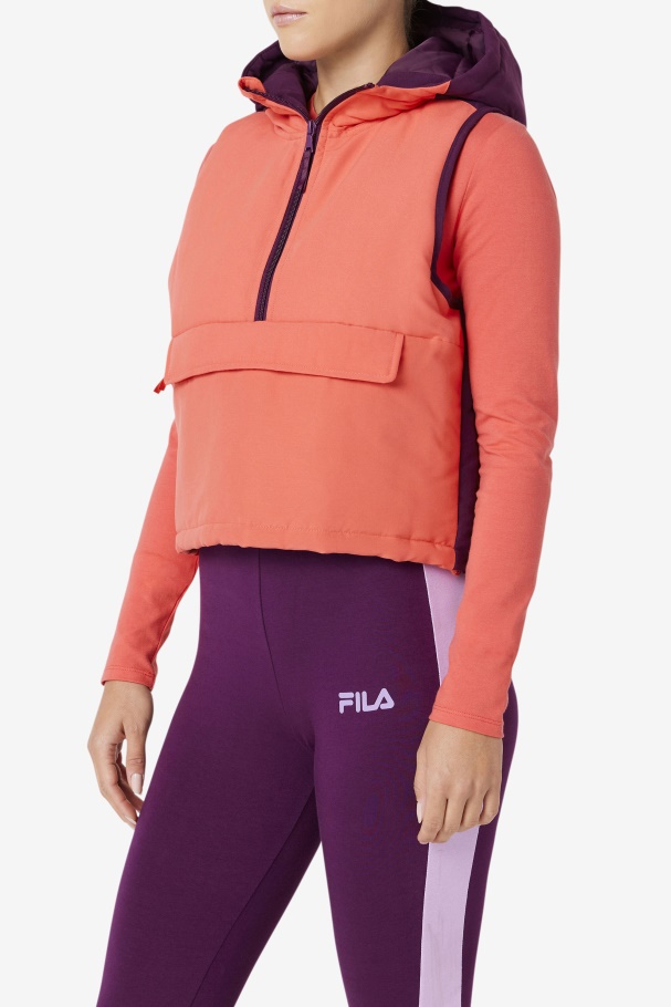 Nevaeh Half Zip Vest Fila UK Cayenne/Pickled Beet