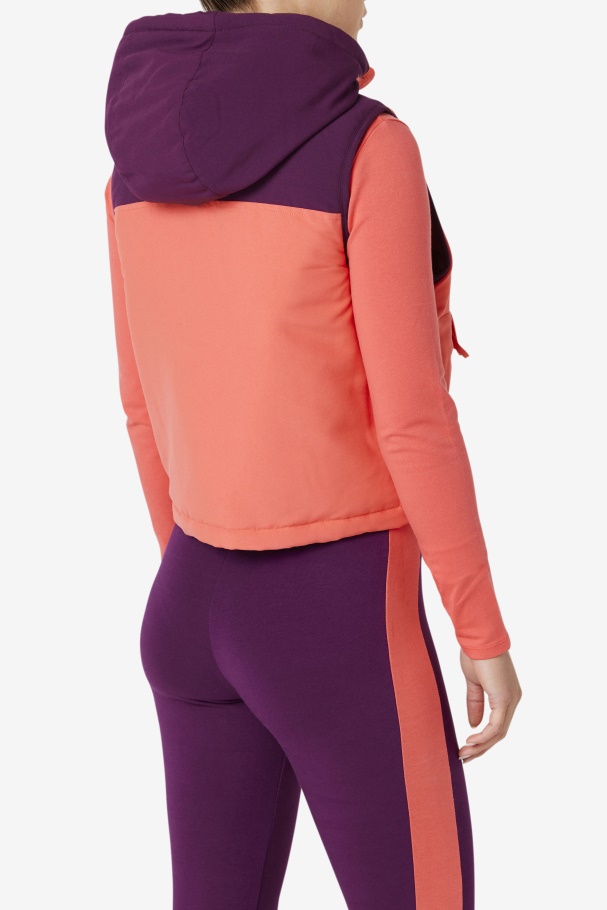 Nevaeh Half Zip Vest Fila UK Cayenne/Pickled Beet