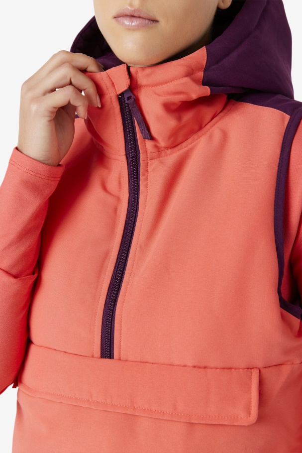 Nevaeh Half Zip Vest Fila UK Cayenne/Pickled Beet