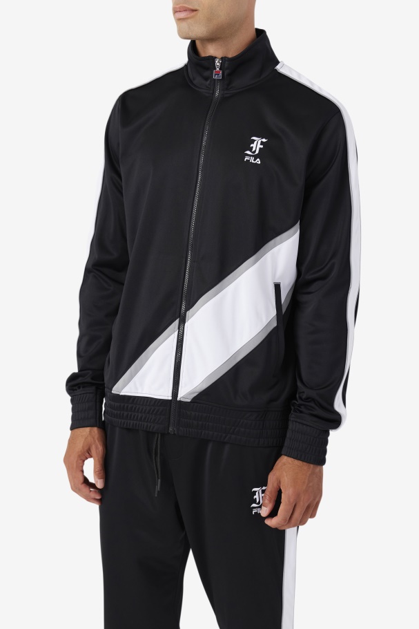 Black/White/Monument Runi Track Jacket Fila UK
