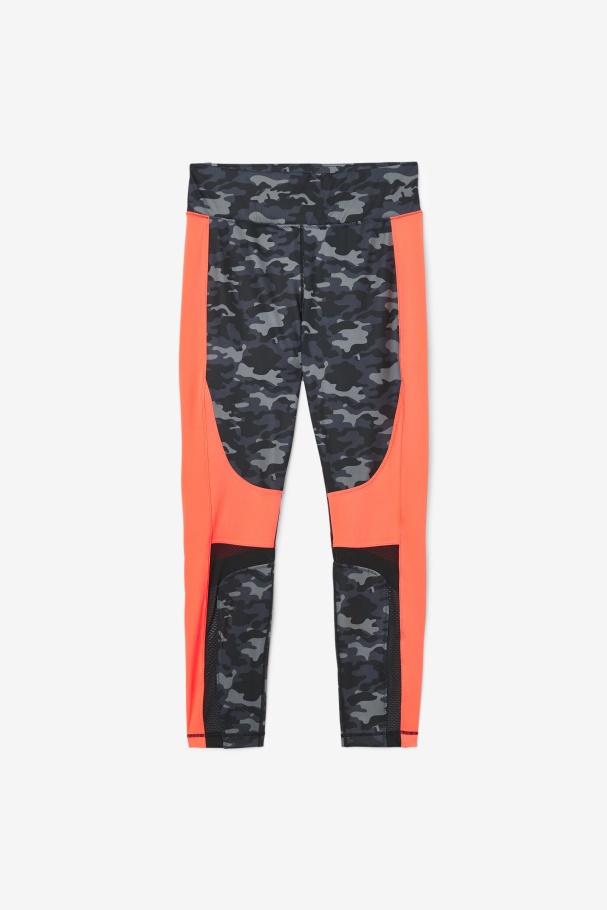 Forza Color Blocked Legging Fila UK Dark Camo/Hot Coral/Black