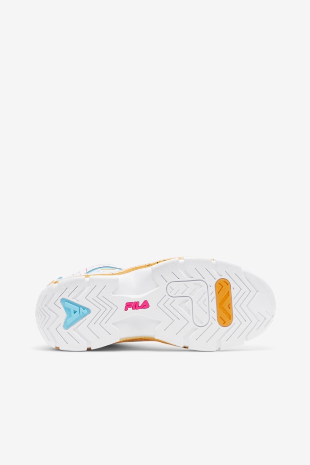 White/Pink Glo/Lemon Fila UK Women\'s Grant Hill 2