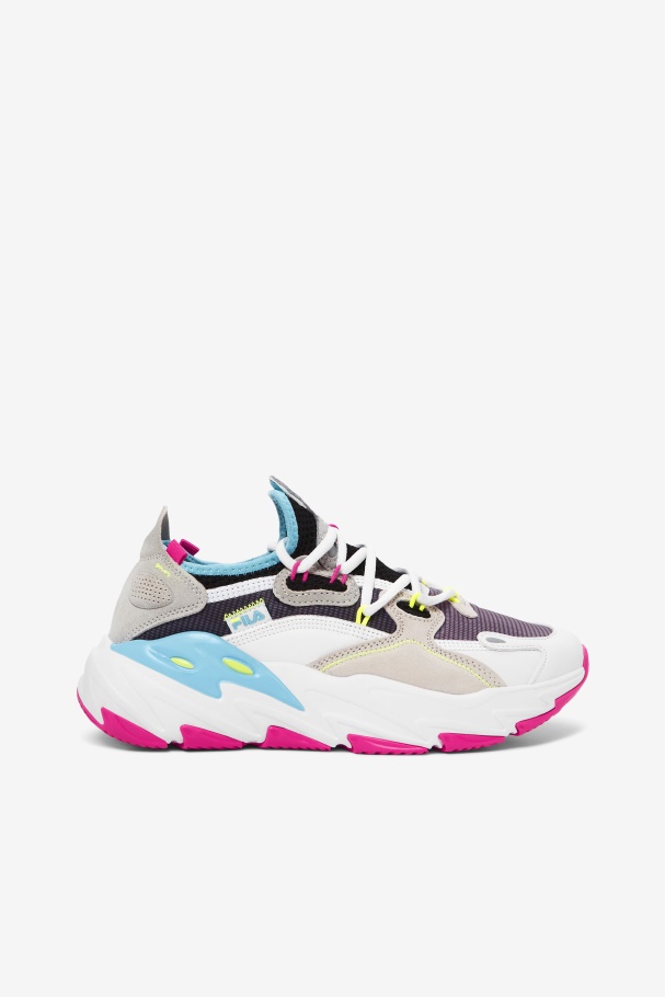 Fila UK White/Pink Glo/Bluefish Women's Ray Tracer Evo 2