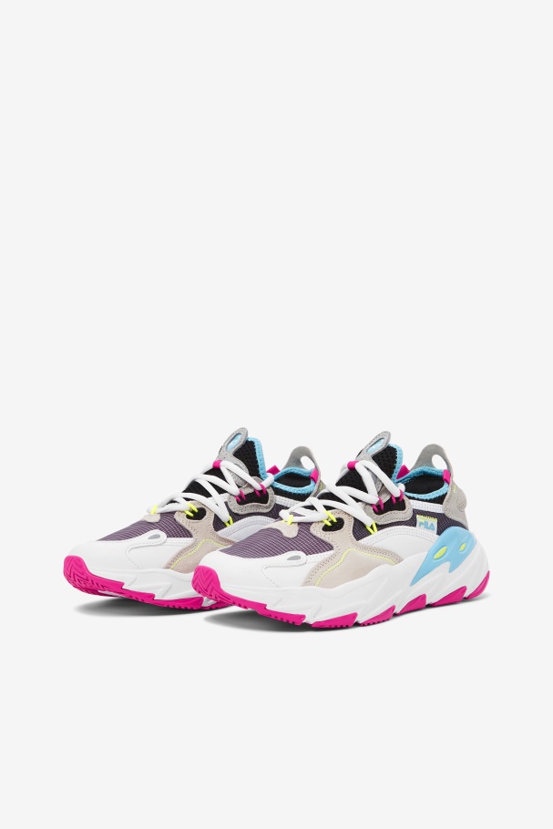 Fila UK White/Pink Glo/Bluefish Women\'s Ray Tracer Evo 2