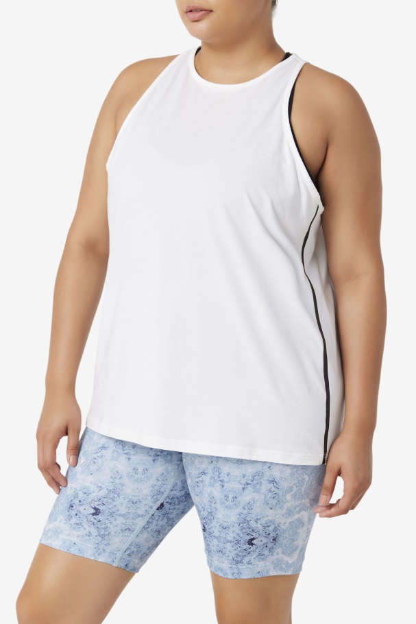 White/White Heather/Black Fila UK Fi-Lux Loose Tank Top