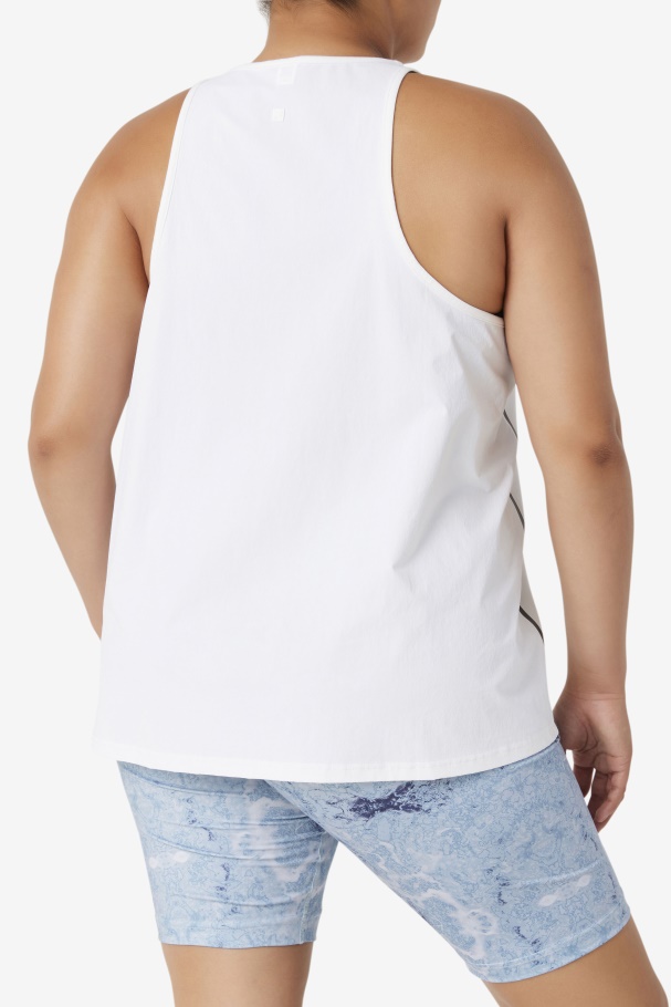 White/White Heather/Black Fila UK Fi-Lux Loose Tank Top