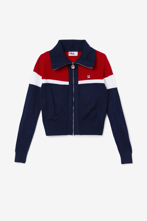 Navy/Red/White Fila UK Jill Cardigan