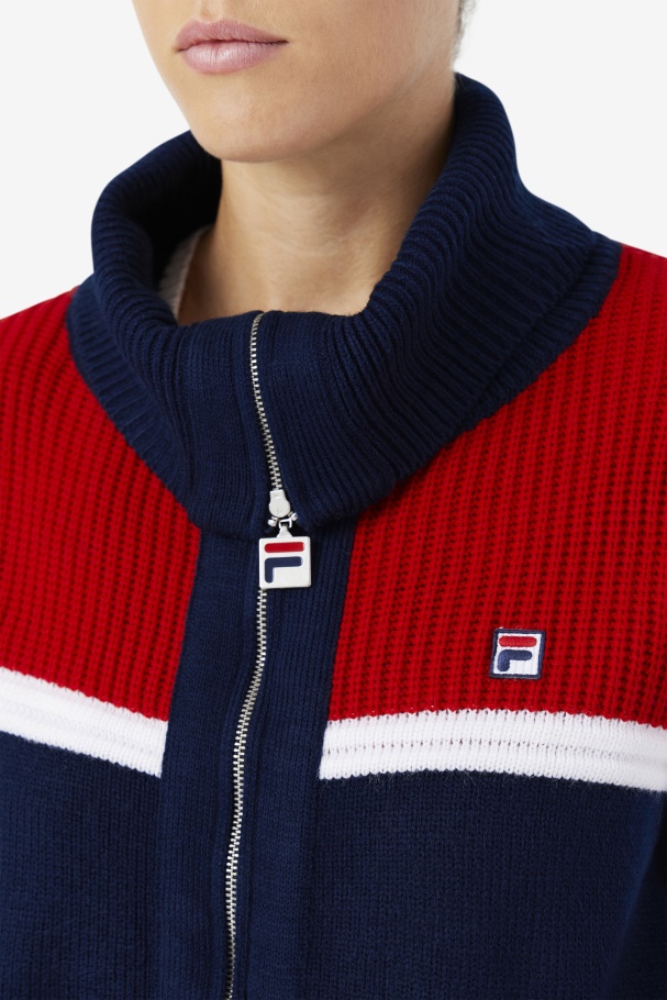 Navy/Red/White Fila UK Jill Cardigan