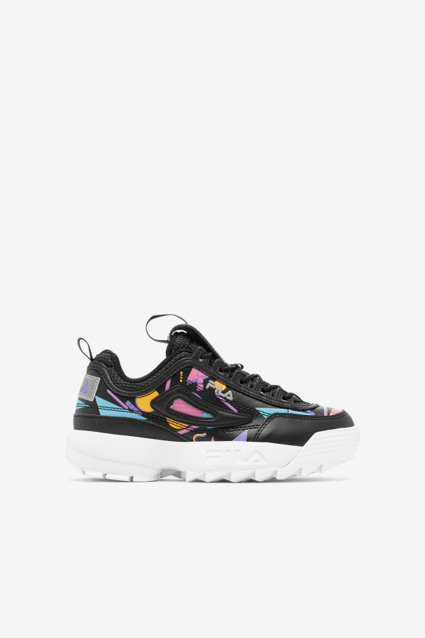 Black/Bubblegum/White Fila UK Little Kids' Disruptor 2 Premium