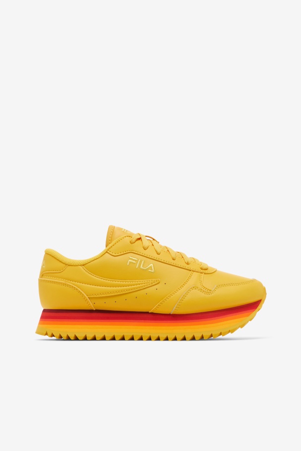 Fila UK Lemon/Rhubarb Women's Orbit Stripe