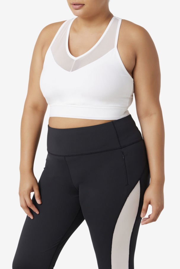 Uplift Racerback Bra Top White Fila UK