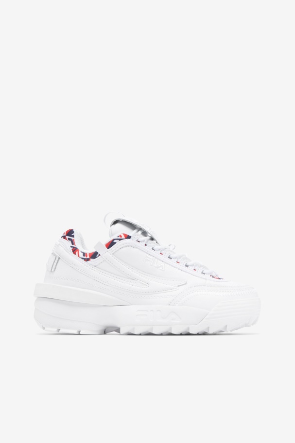 Fila UK White/Navy/Red Women's Disruptor 2 EXP Cubic