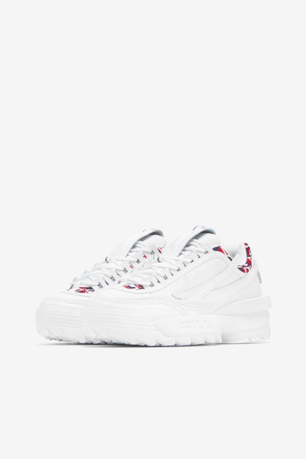 Fila UK White/Navy/Red Women\'s Disruptor 2 EXP Cubic