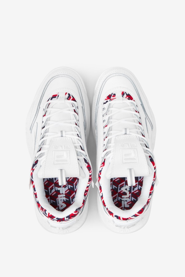 Fila UK White/Navy/Red Women\'s Disruptor 2 EXP Cubic