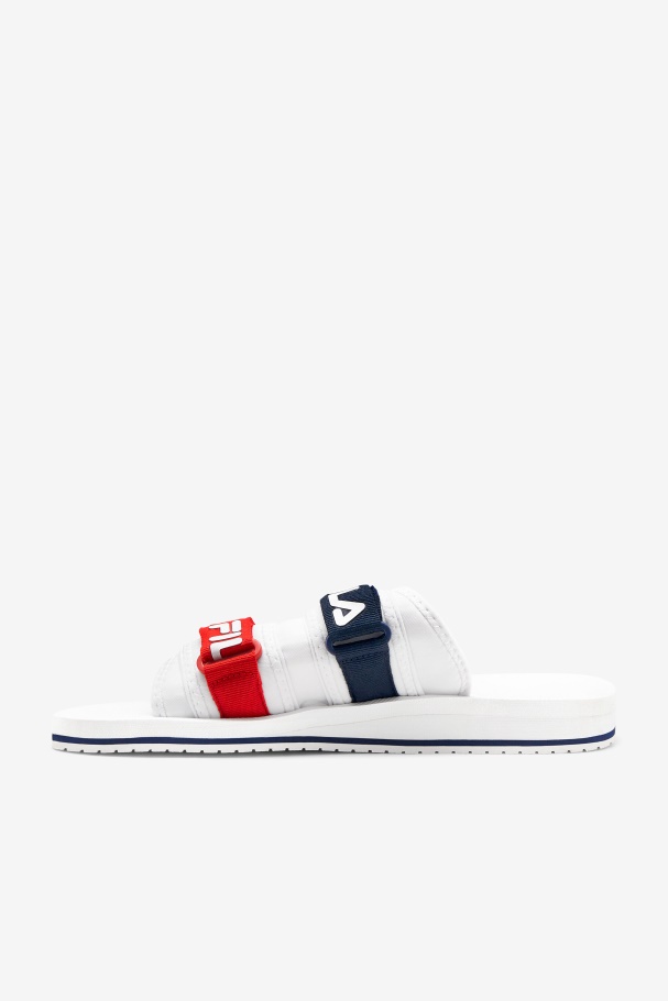 White/Navy/Red Fila UK Men\'s utility silde