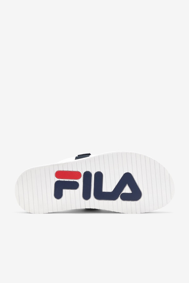 White/Navy/Red Fila UK Men\'s utility silde
