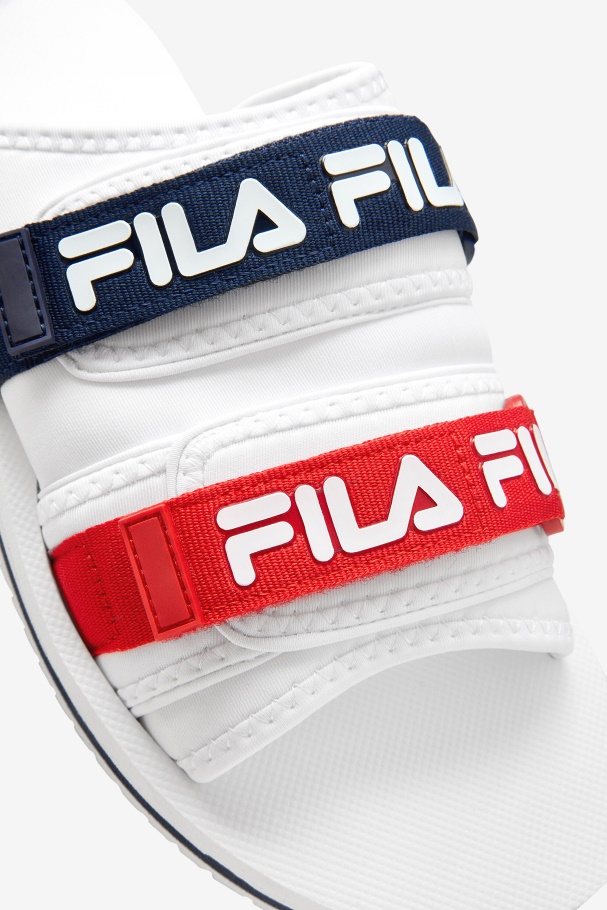 White/Navy/Red Fila UK Men\'s utility silde