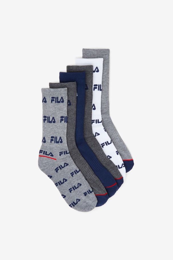 Ltgreyhth Kids' Crew Sock 6-Pack Fila UK