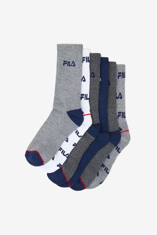 Ltgreyhth Kids\' Crew Sock 6-Pack Fila UK