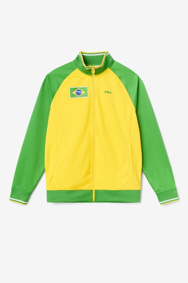 Fila UK Brazil Track Jacket Yellow/Fern Green/White