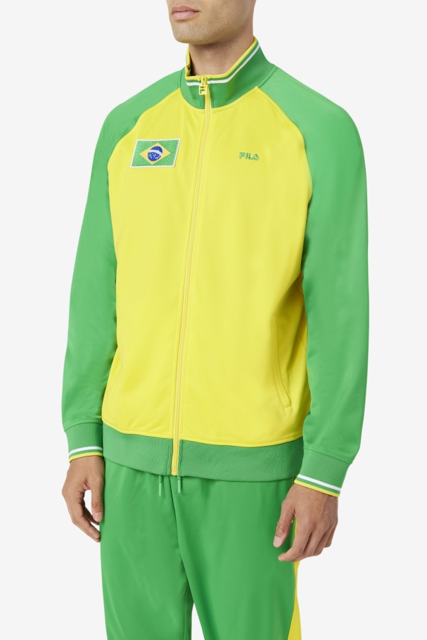 Fila UK Brazil Track Jacket Yellow/Fern Green/White