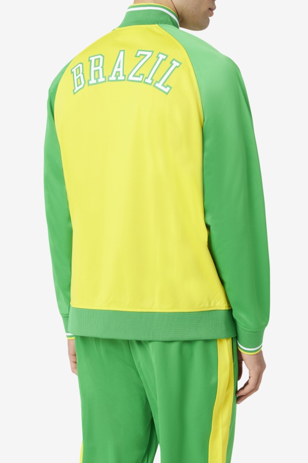 Fila UK Brazil Track Jacket Yellow/Fern Green/White