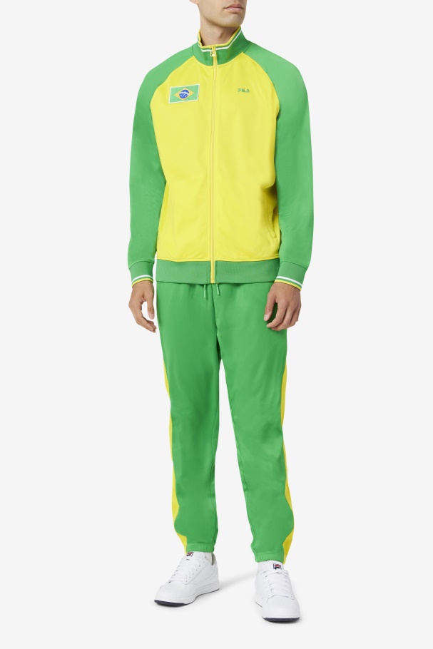 Fila UK Brazil Track Jacket Yellow/Fern Green/White