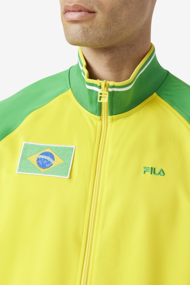 Fila UK Brazil Track Jacket Yellow/Fern Green/White