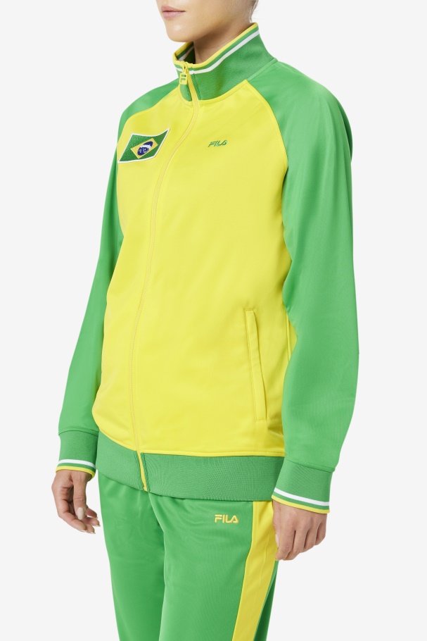 Fila UK Brazil Track Jacket Yellow/Fern Green/White