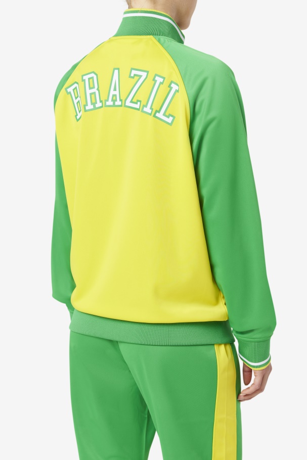 Fila UK Brazil Track Jacket Yellow/Fern Green/White