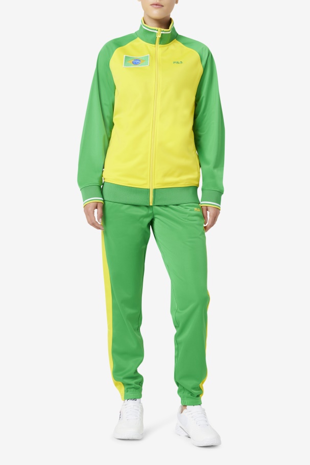 Fila UK Brazil Track Jacket Yellow/Fern Green/White