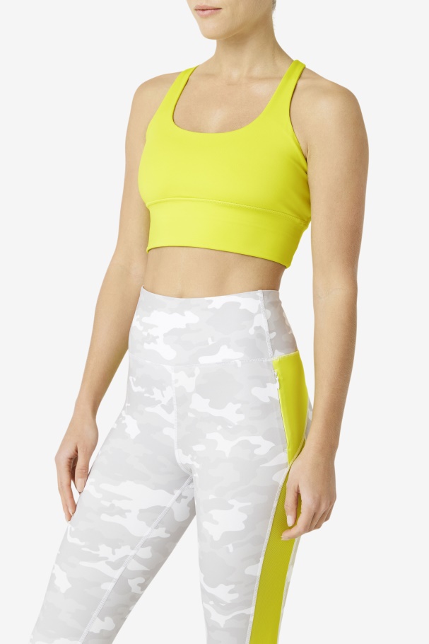 Sulphur Fila UK Uplift Cross Back Bra Top
