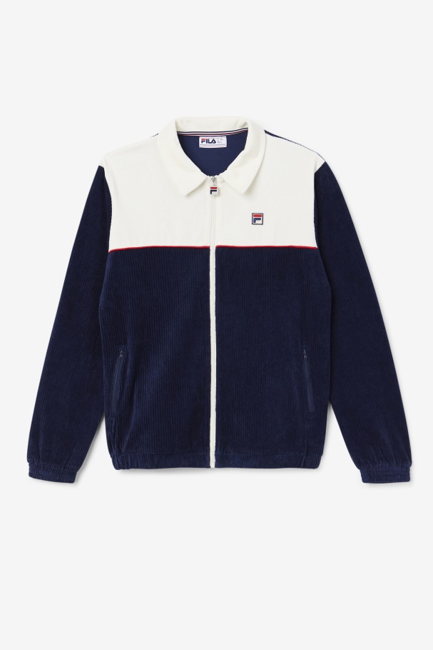 Fila UK Gerard Velour Jacket Navy/Egret/Red