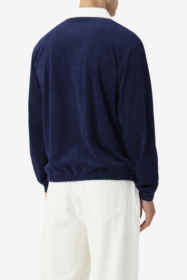Fila UK Gerard Velour Jacket Navy/Egret/Red