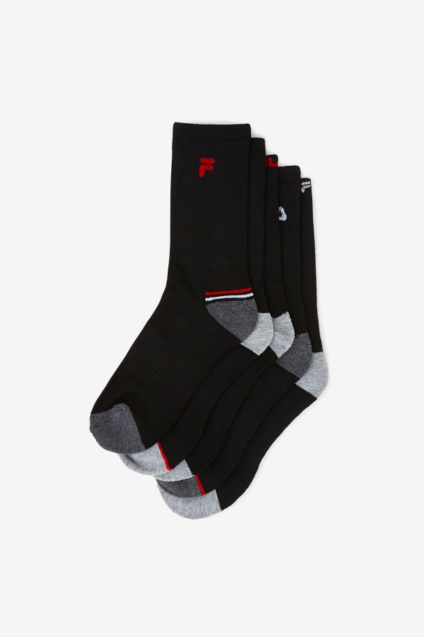 Kids\' Crew Sock 6-Pack Black Fila UK