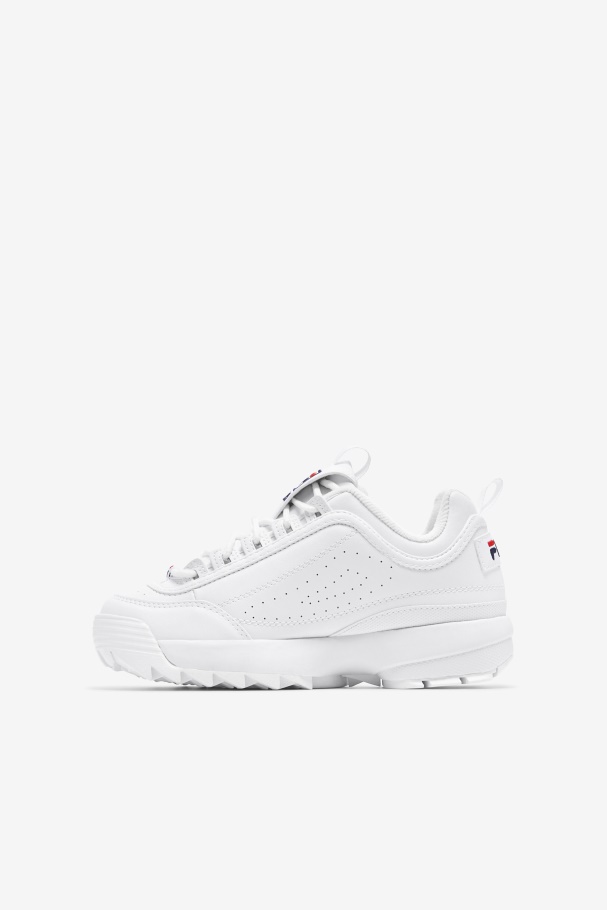 White/Peacoat/Red Kids\' Disruptor 2 Fila UK