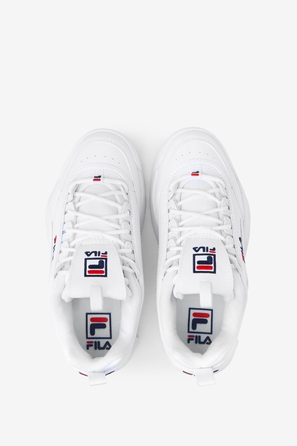 White/Peacoat/Red Kids\' Disruptor 2 Fila UK