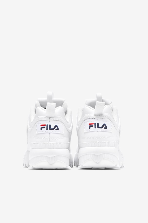 White/Peacoat/Red Kids\' Disruptor 2 Fila UK